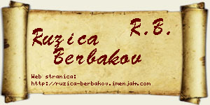 Ružica Berbakov vizit kartica